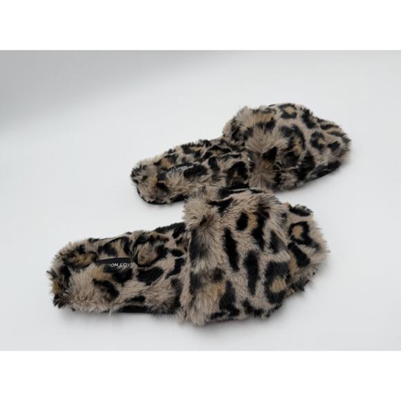 NWT Generation Love Leopard Slipper Slides Open Toe Faux Fur Comfort Small (5-7) - Picture 1 of 5